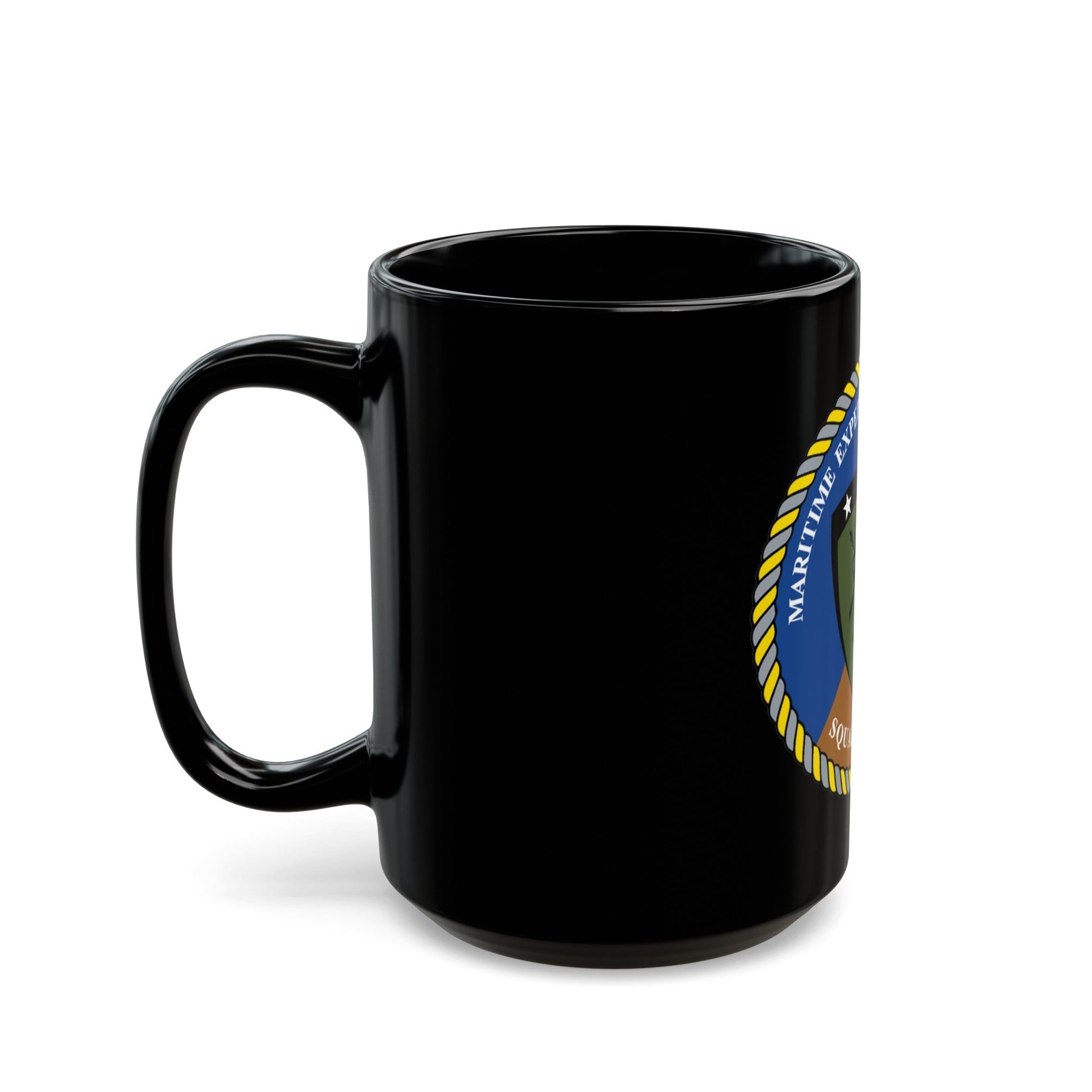 Maritime Expeditionary Security Sq One (U.S. Navy) Black Coffee Mug-The Sticker Space