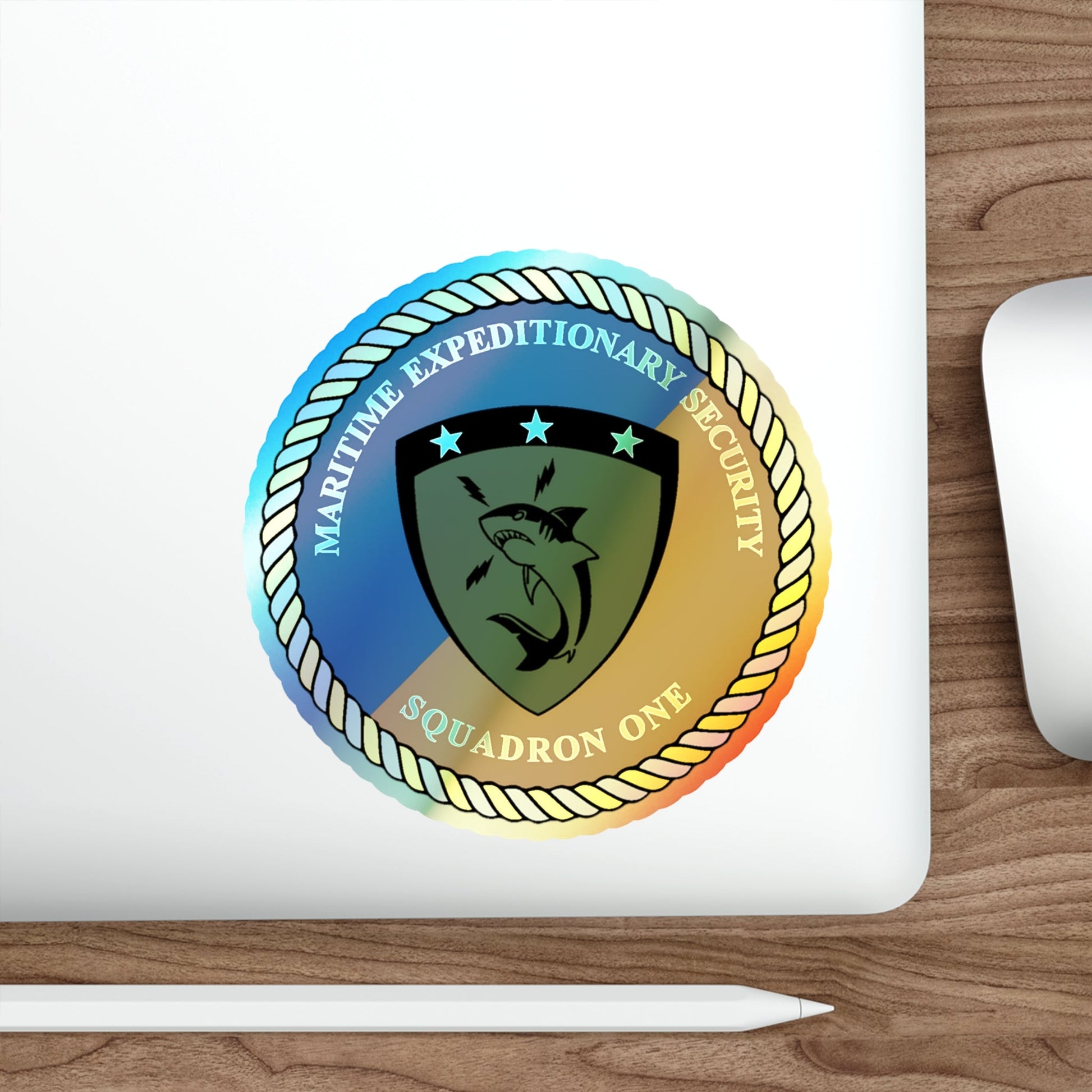 Maritime Expeditionary Security Sq One (U.S. Navy) Holographic STICKER Die-Cut Vinyl Decal-The Sticker Space