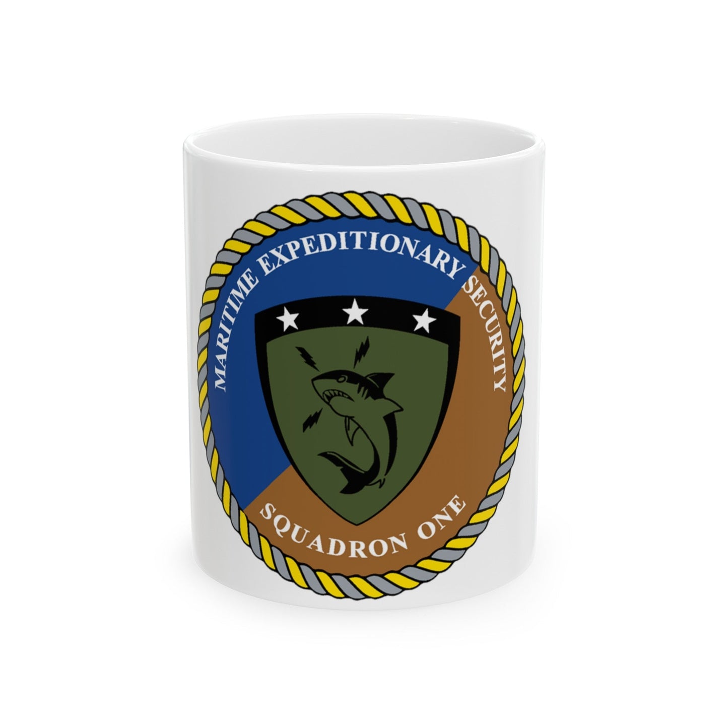 Maritime Expeditionary Security Sq One (U.S. Navy) White Coffee Mug-11oz-The Sticker Space