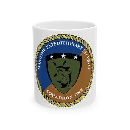 Maritime Expeditionary Security Sq One (U.S. Navy) White Coffee Mug-11oz-The Sticker Space