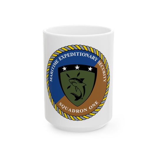 Maritime Expeditionary Security Sq One (U.S. Navy) White Coffee Mug-15oz-The Sticker Space