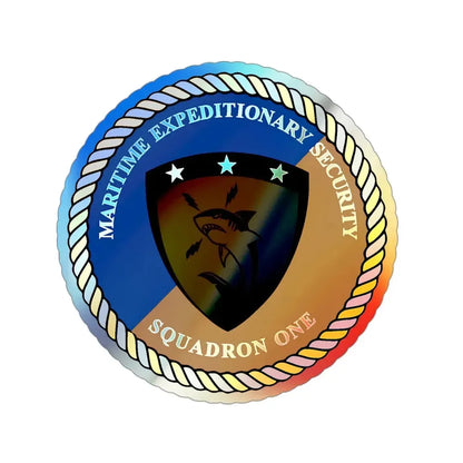 Maritime Expeditionary Security Sq One (U.S. Navy) Holographic STICKER Die-Cut Vinyl Decal 3 Inch Holographic - The Sticker Space