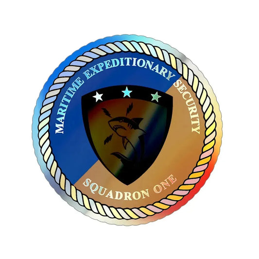 Maritime Expeditionary Security Sq One (U.S. Navy) Holographic STICKER Die-Cut Vinyl Decal 6 Inch Holographic - The Sticker Space
