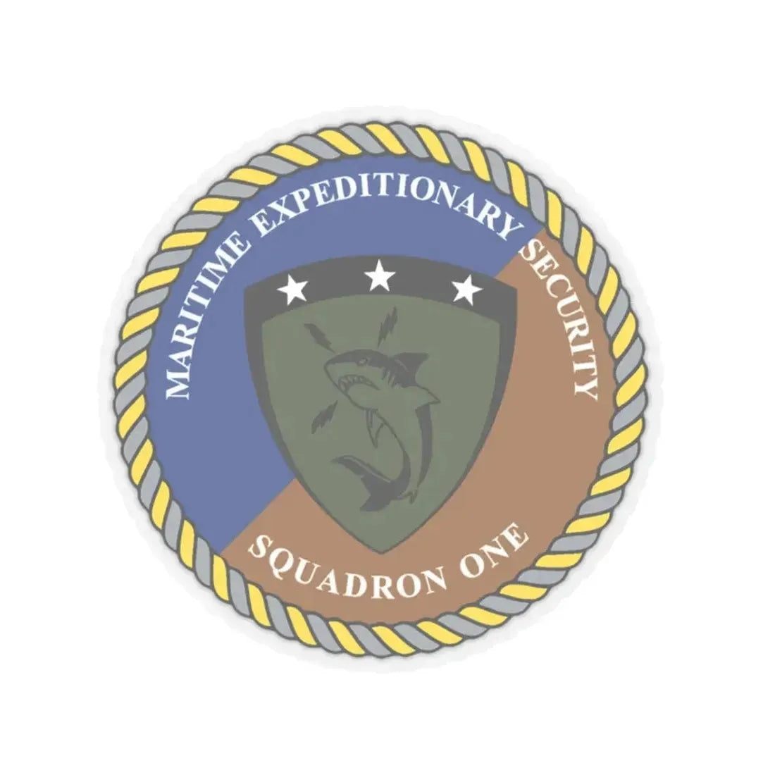Maritime Expeditionary Security Sq One (U.S. Navy) STICKER Vinyl Kiss-Cut Decal 3 Inch Transparent - The Sticker Space