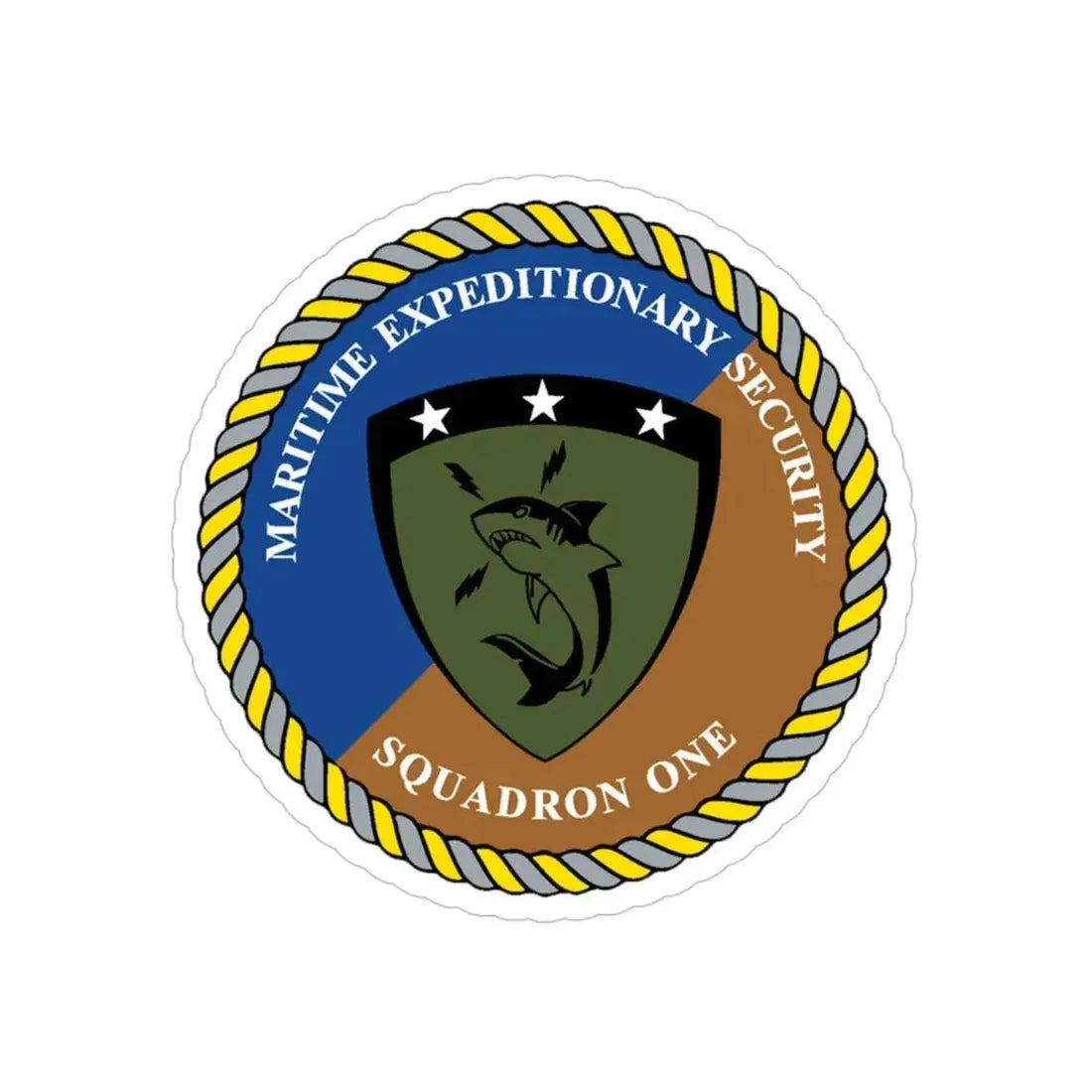 Maritime Expeditionary Security Sq One (U.S. Navy) Transparent STICKER Die-Cut Vinyl Decal 4 Inch Transparent - The Sticker Space