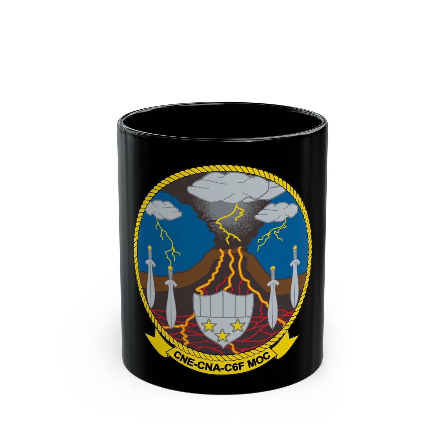 Maritime Operations Center C6F (U.S. Navy) Black Coffee Mug-11oz-The Sticker Space