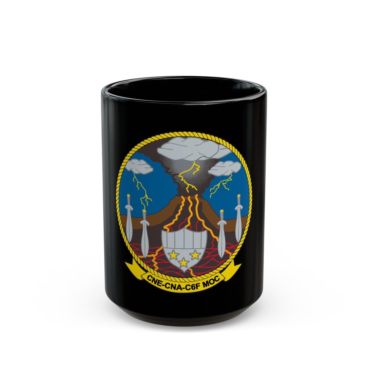 Maritime Operations Center C6F (U.S. Navy) Black Coffee Mug-15oz-The Sticker Space