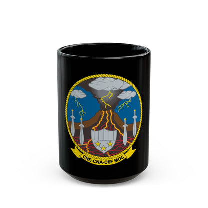 Maritime Operations Center C6F (U.S. Navy) Black Coffee Mug-15oz-The Sticker Space