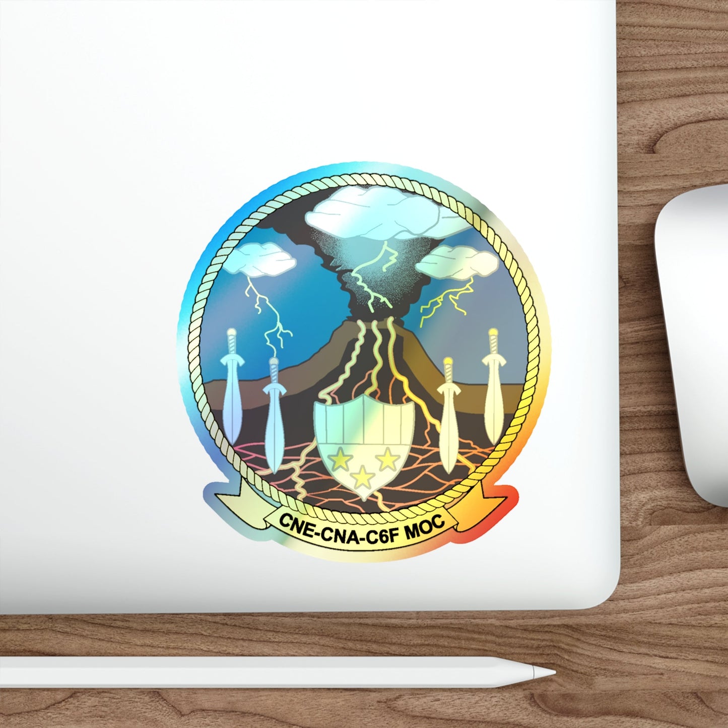 Maritime Operations Center C6F (U.S. Navy) Holographic STICKER Die-Cut Vinyl Decal-The Sticker Space