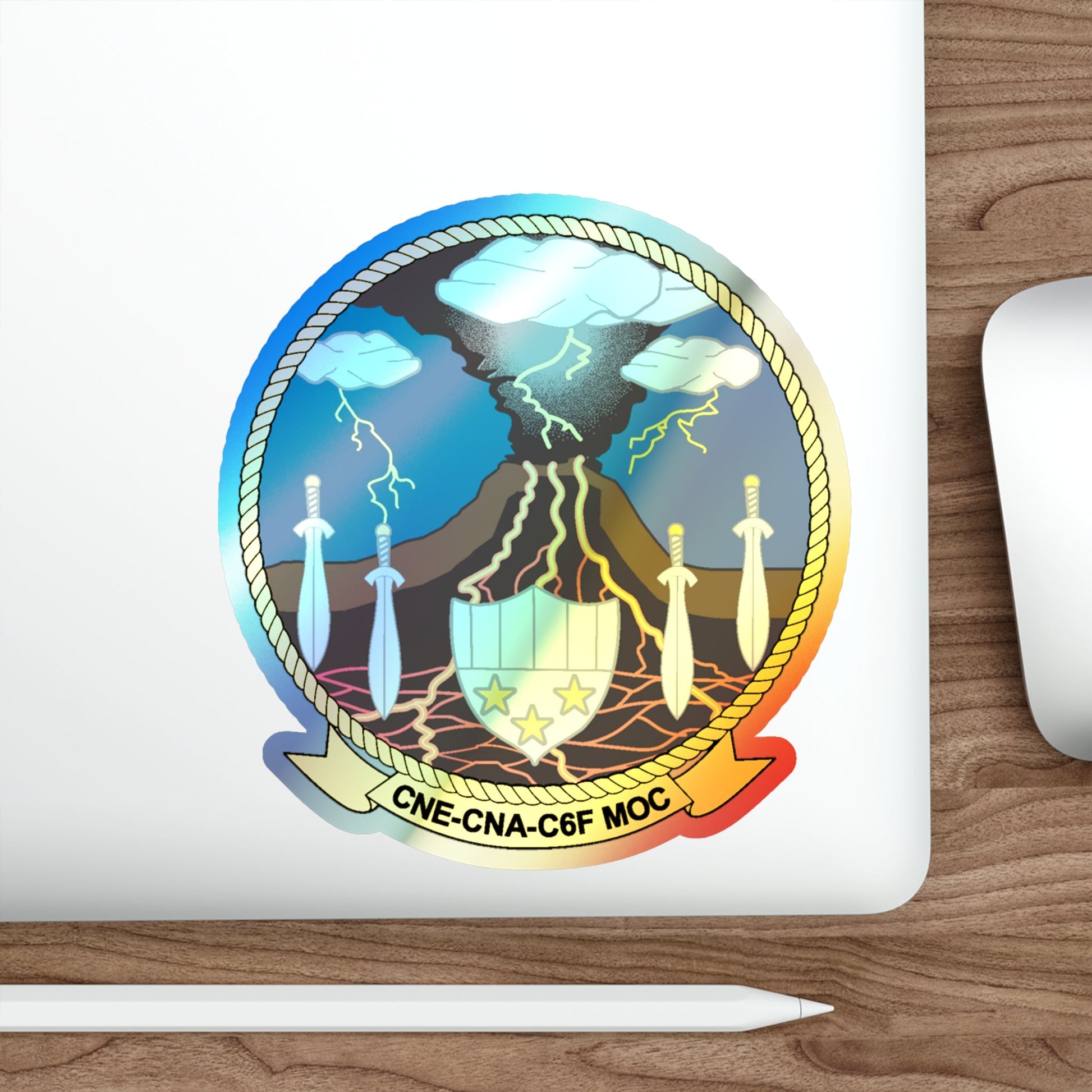 Maritime Operations Center C6F (U.S. Navy) Holographic STICKER Die-Cut Vinyl Decal-The Sticker Space