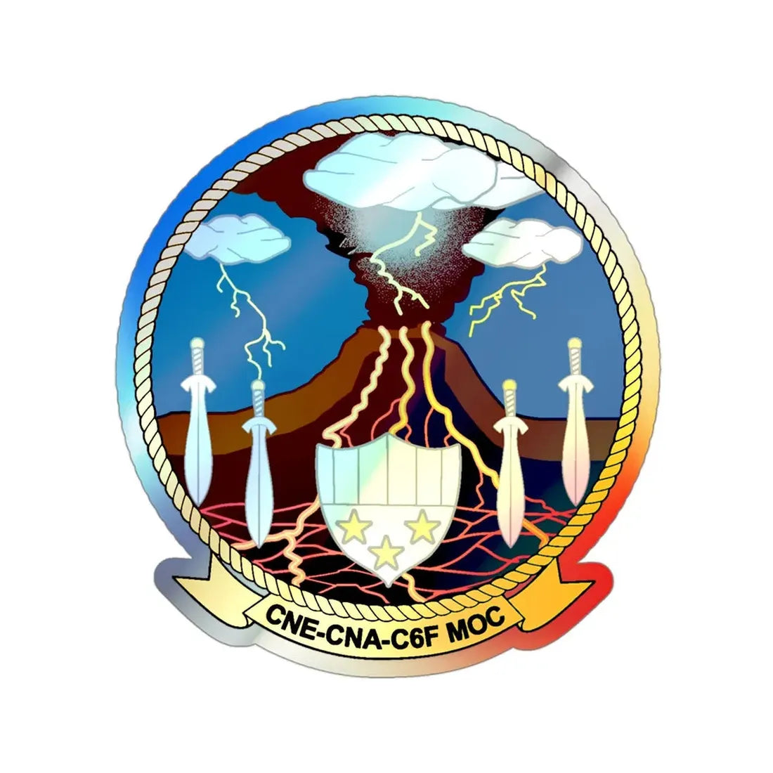 Maritime Operations Center C6F (U.S. Navy) Holographic STICKER Die-Cut Vinyl Decal - The Sticker Space