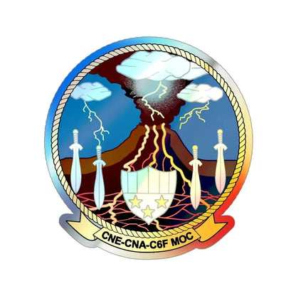 Maritime Operations Center C6F (U.S. Navy) Holographic STICKER Die-Cut Vinyl Decal - The Sticker Space