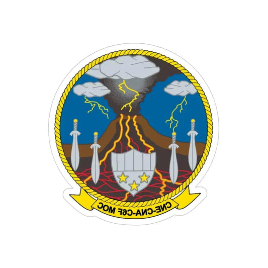 Maritime Operations Center C6F (U.S. Navy) REVERSE PRINT Transparent Die-Cut STICKER 6 Inch Die-Cut Transparent - The Sticker Space