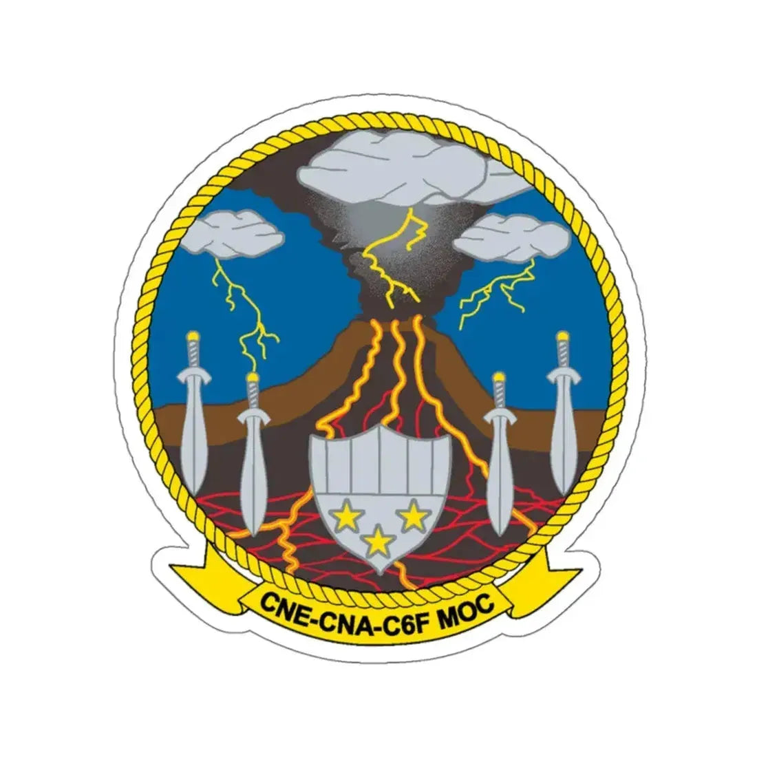 Maritime Operations Center C6F (U.S. Navy) STICKER Vinyl Kiss-Cut Decal 4 Inch White - The Sticker Space