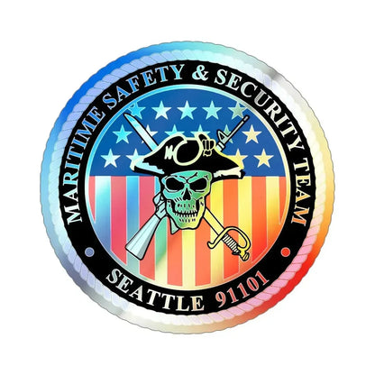 Maritime Safety & Security Team Seattle MSST (U.S. Coast Guard) Holographic STICKER Die-Cut Vinyl Decal 5 Inch Holographic - The Sticker Space