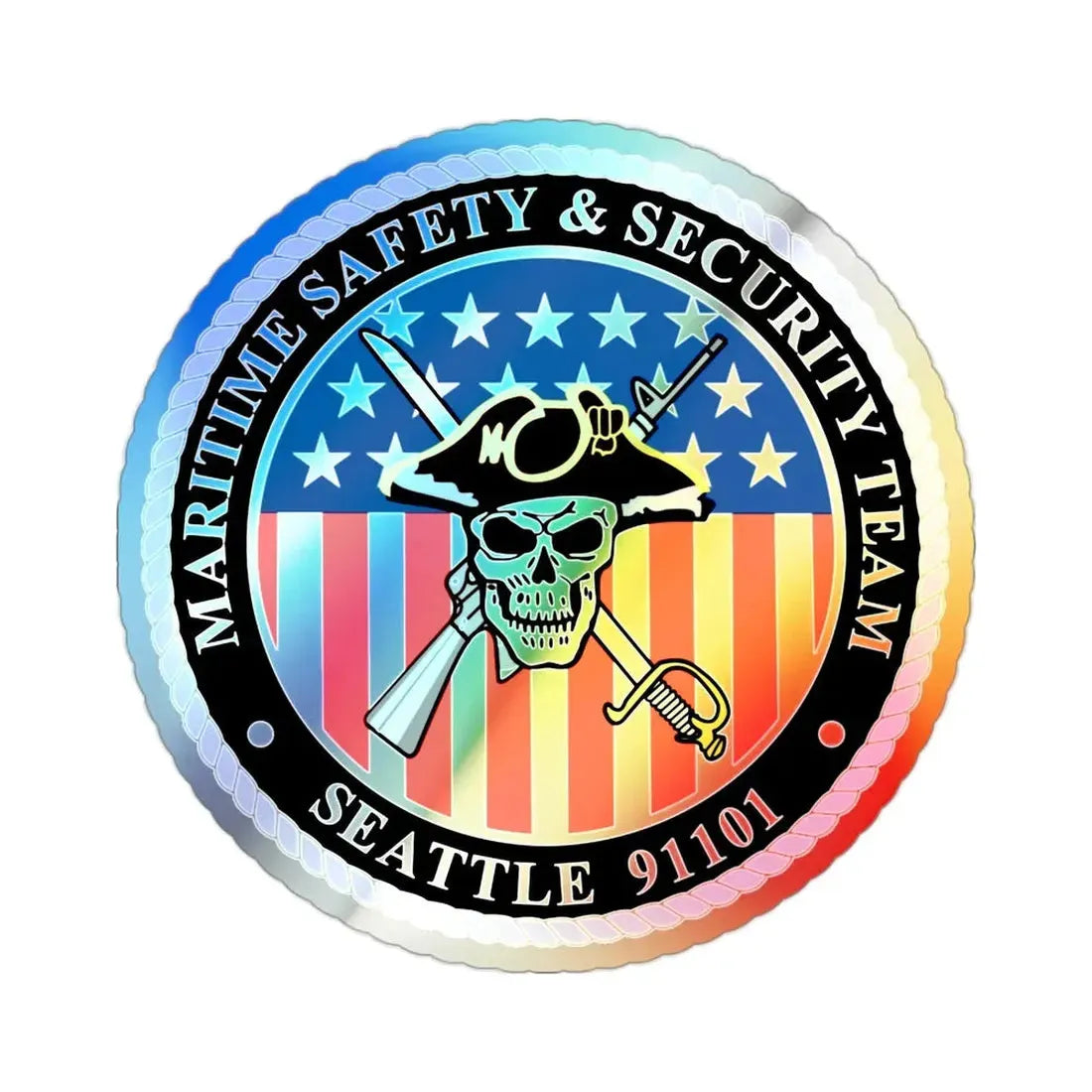Maritime Safety & Security Team Seattle MSST (U.S. Coast Guard) Holographic STICKER Die-Cut Vinyl Decal - The Sticker Space