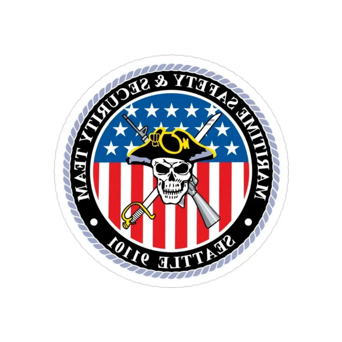 Maritime Safety & Security Team Seattle MSST (U.S. Coast Guard) REVERSE PRINT Transparent Die-Cut STICKER 2 Inch Die-Cut Transparent - The Sticker Space