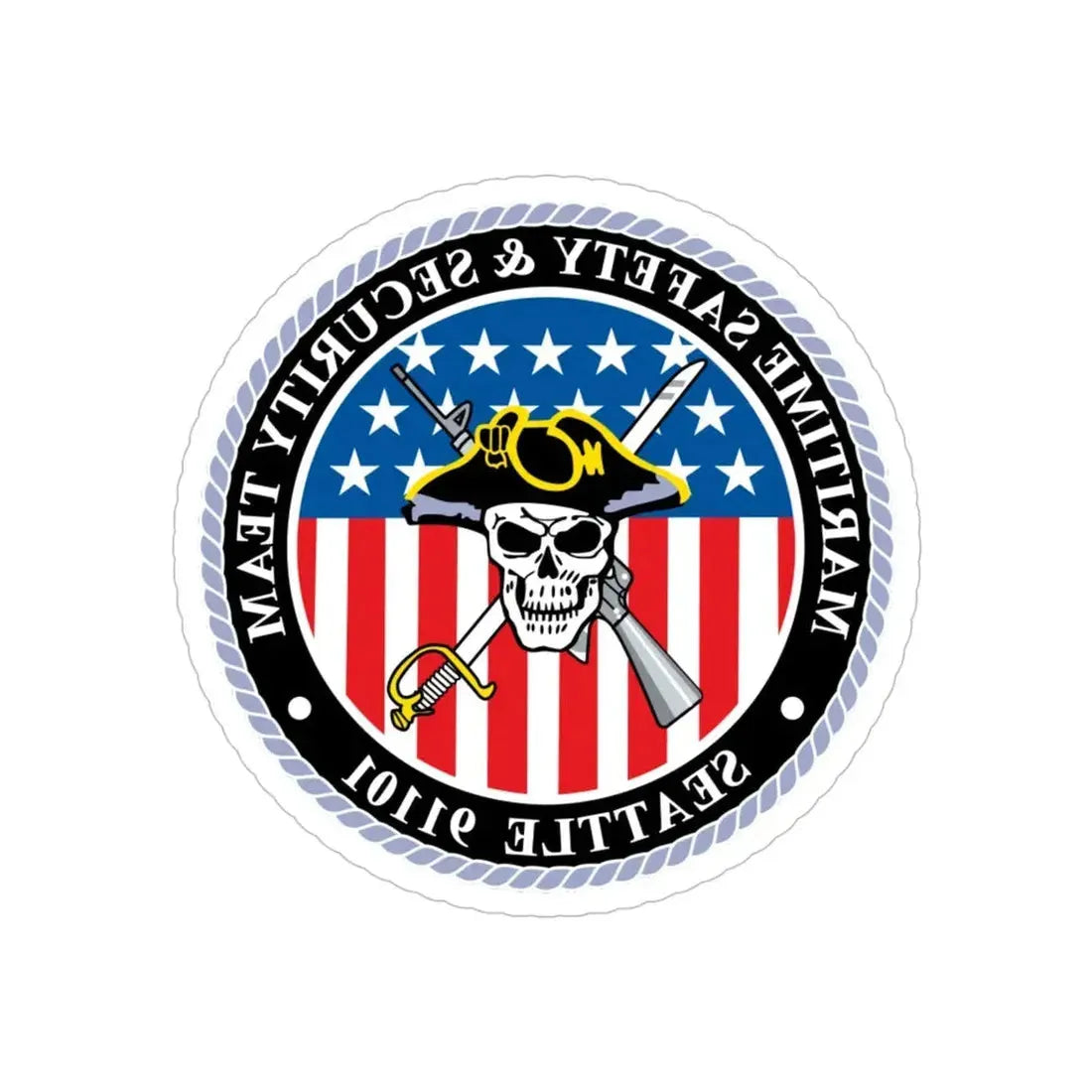 Maritime Safety & Security Team Seattle MSST (U.S. Coast Guard) REVERSE PRINT Transparent Die-Cut STICKER 5 Inch Die-Cut Transparent - The Sticker Space