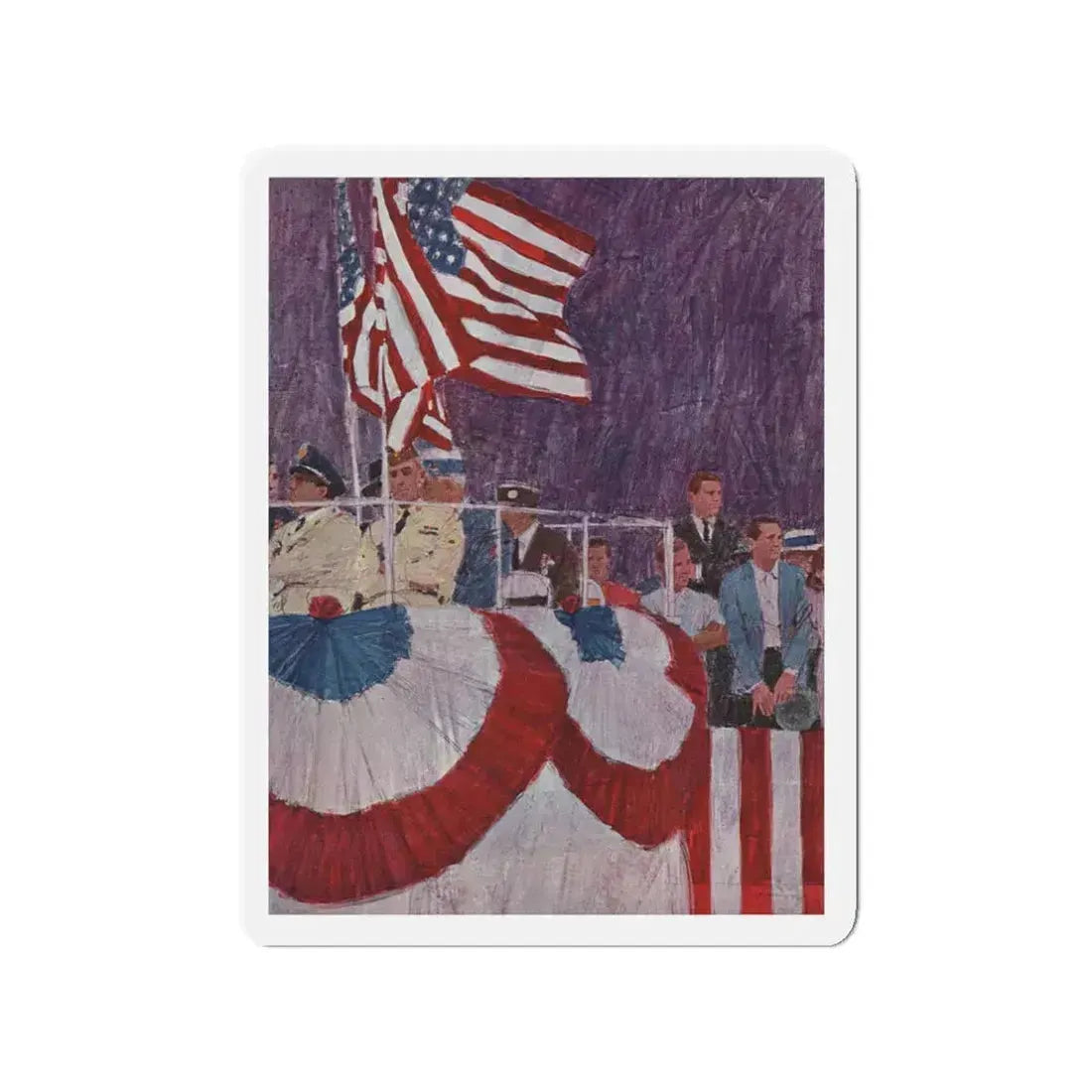 Mark English (attributed) 1965 Plymouth Belvedere Brochure art (1) (Magazine Illustration) Refrigerator Magnet 3 Inch - The Sticker Space