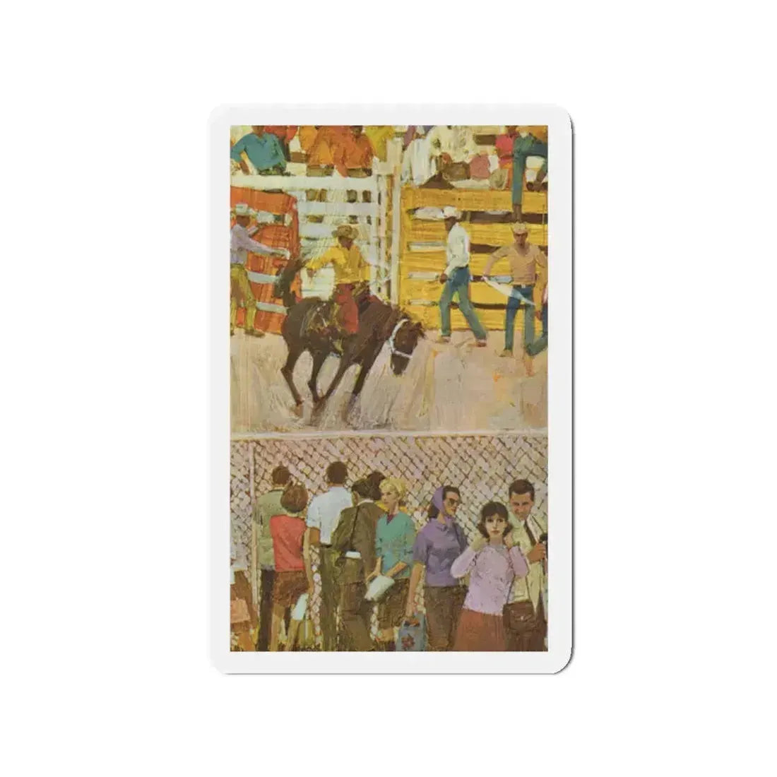 Mark English (attributed) 1965 Plymouth Belvedere Brochure art (4) (Magazine Illustration) Refrigerator Magnet 2 Inch - The Sticker Space