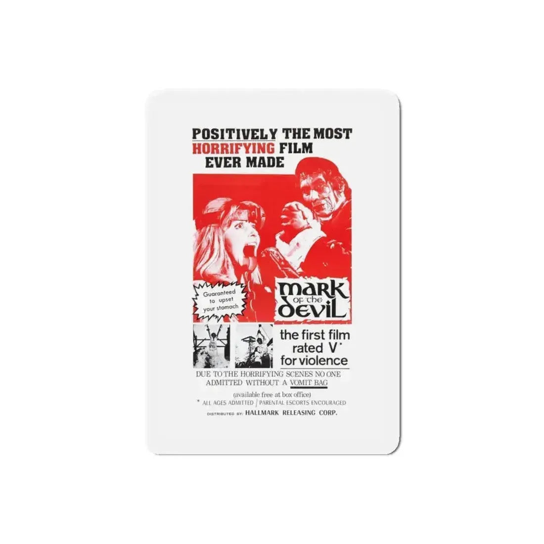 MARK OF THE DEVIL 1970 Movie Poster - Refrigerator Magnet 6 Inch Die-Cut - The Sticker Space