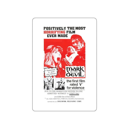MARK OF THE DEVIL 1970 Movie Poster STICKER Vinyl Die-Cut Decal 5 Inch - The Sticker Space