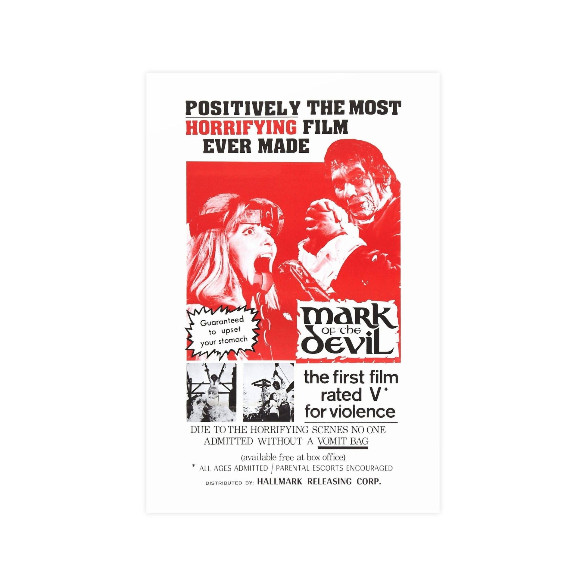 MARK OF THE DEVIL 1970 - Paper Movie Poster-12″ x 18″ (Vertical)-The Sticker Space
