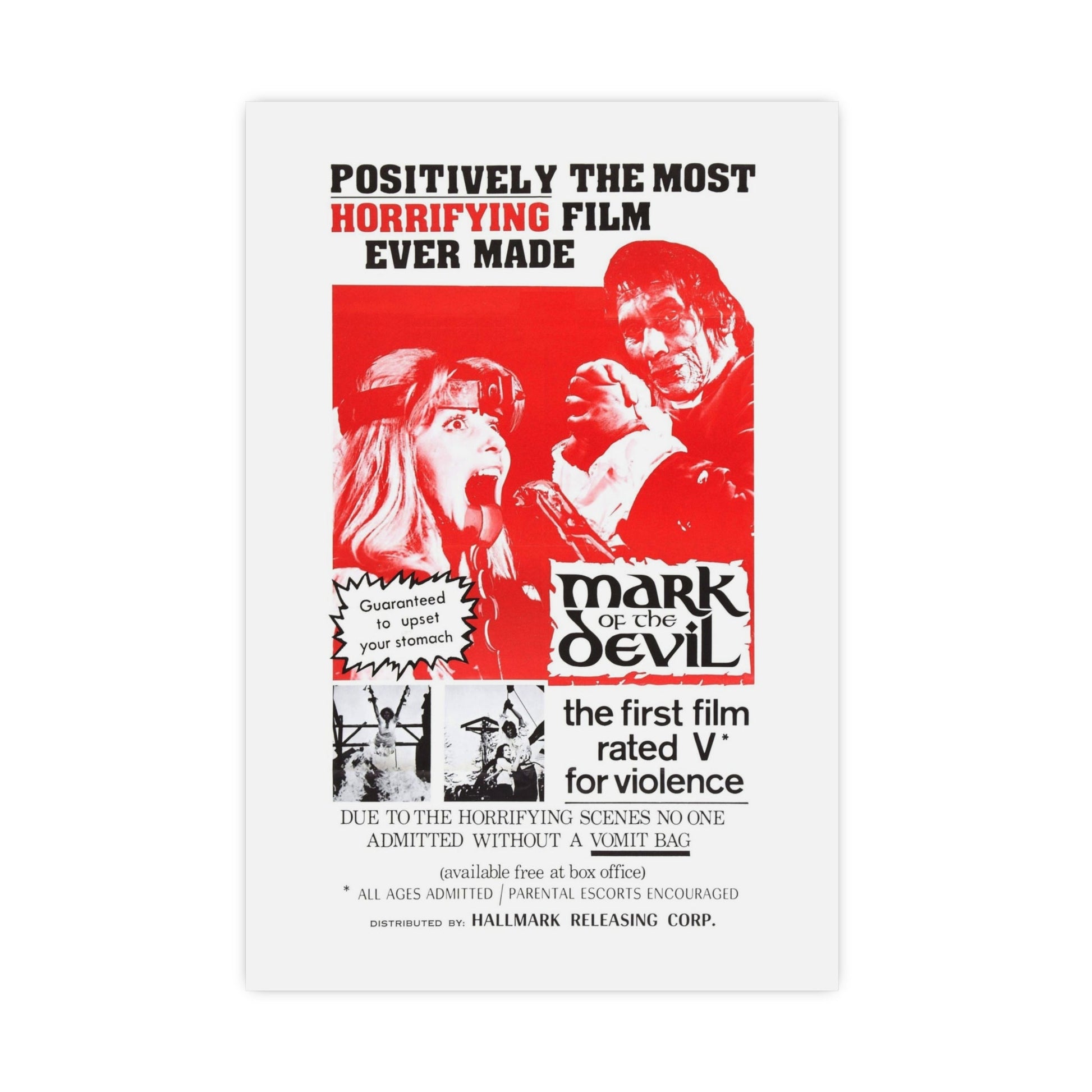 MARK OF THE DEVIL 1970 - Paper Movie Poster-16″ x 24″ (Vertical)-The Sticker Space