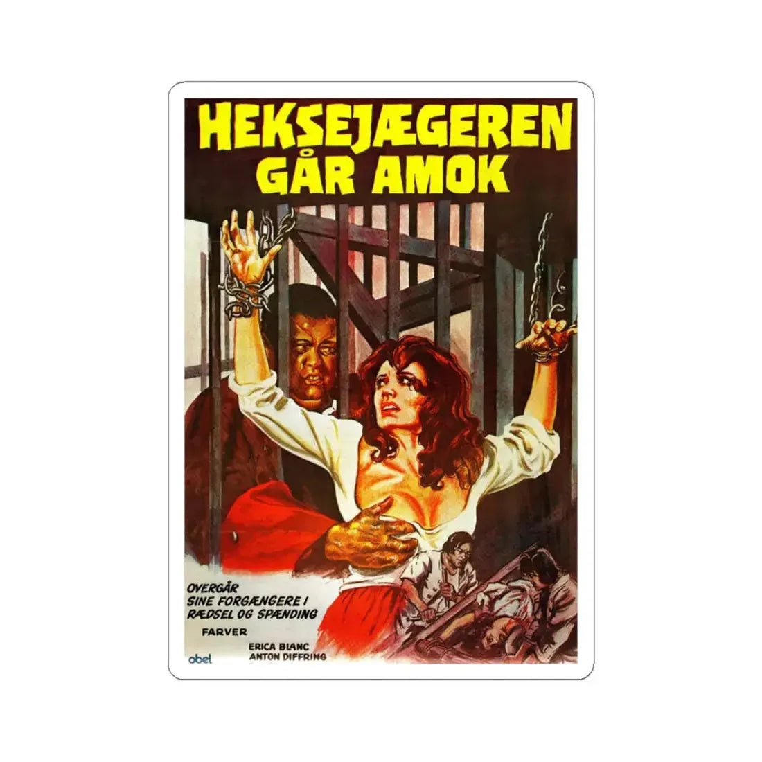 MARK OF THE DEVIL (DANISH 2) 1970 Movie Poster - STICKER Vinyl Kiss-Cut Decal 3 Inch White - The Sticker Space