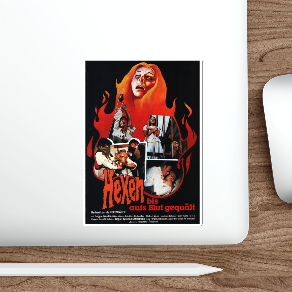 MARK OF THE DEVIL (GERMAN) 1970 Movie Poster STICKER Vinyl Die-Cut Decal-The Sticker Space