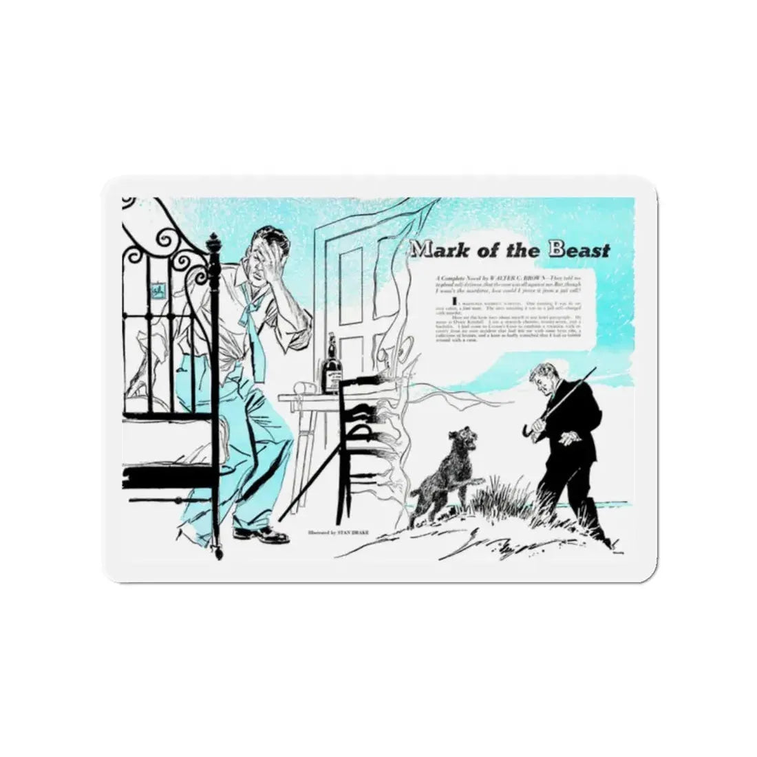 Mark of the East, Bluebook, March 1953 (Magazine Illustration) Refrigerator Magnet - The Sticker Space