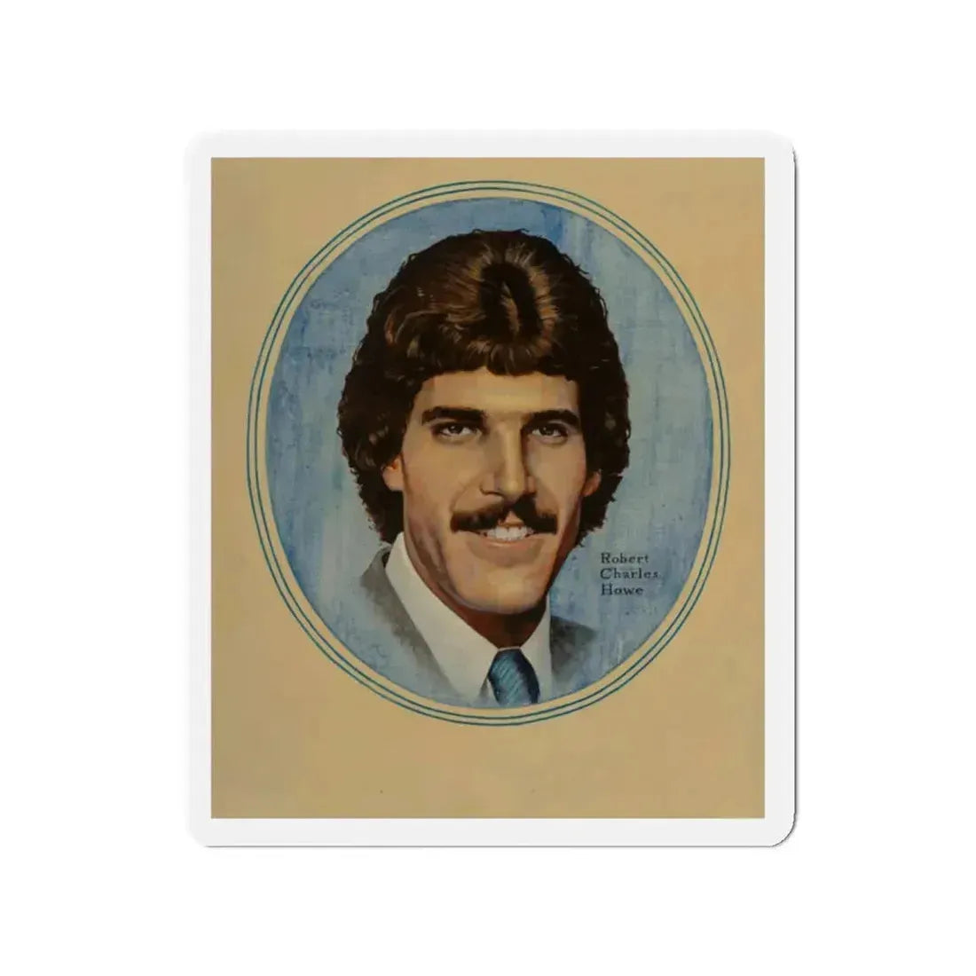 Mark Spitz, The Saturday Evening Post cover, May-June 1973 (Magazine Illustration) Refrigerator Magnet 2 Inch - The Sticker Space