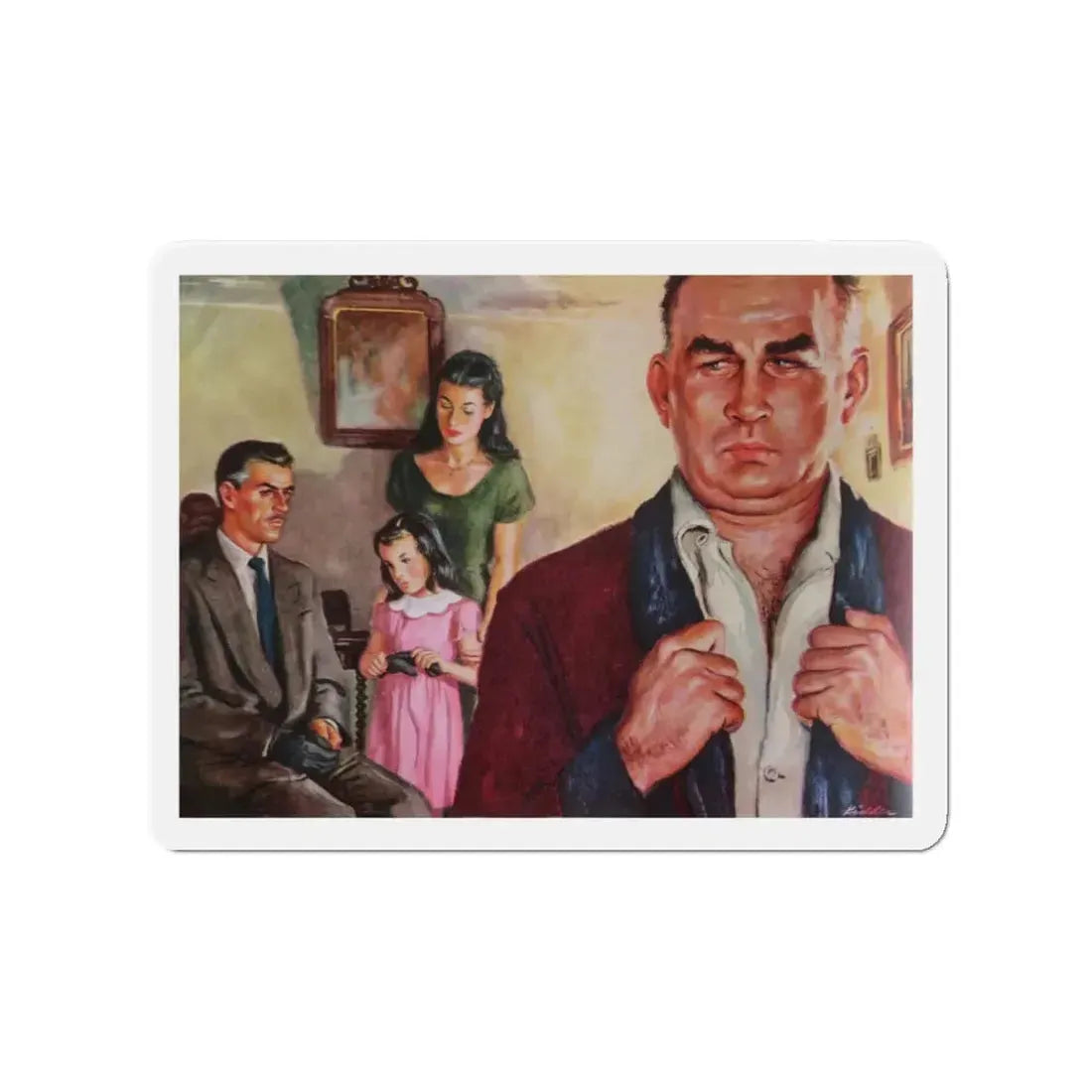 Marked For Death by Bruce Marshall, Saturday Evening Post, 1952 (Magazine Illustration) Refrigerator Magnet - The Sticker Space