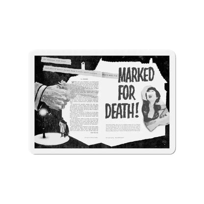 Marked For Death, True Woman's Adventures, May 1956 (Magazine Illustration) Refrigerator Magnet 4 Inch - The Sticker Space