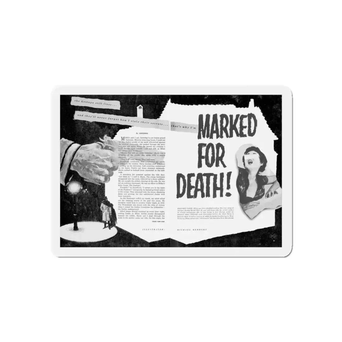 Marked For Death, True Woman's Adventures, May 1956 (Magazine Illustration) Refrigerator Magnet - The Sticker Space