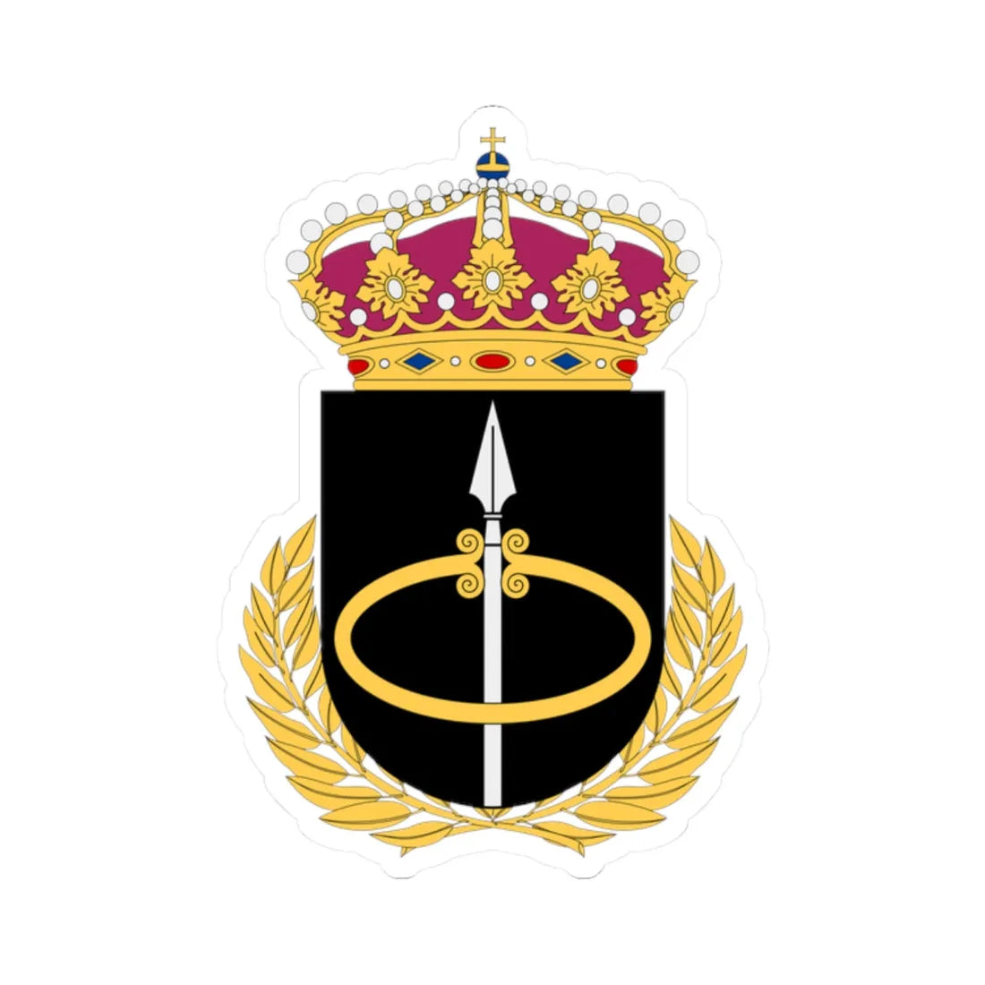 Markstridsskolan vapen (Sweden) (Coat of Arms) STICKER Vinyl Kiss-Cut Decal 2 Inch White - The Sticker Space