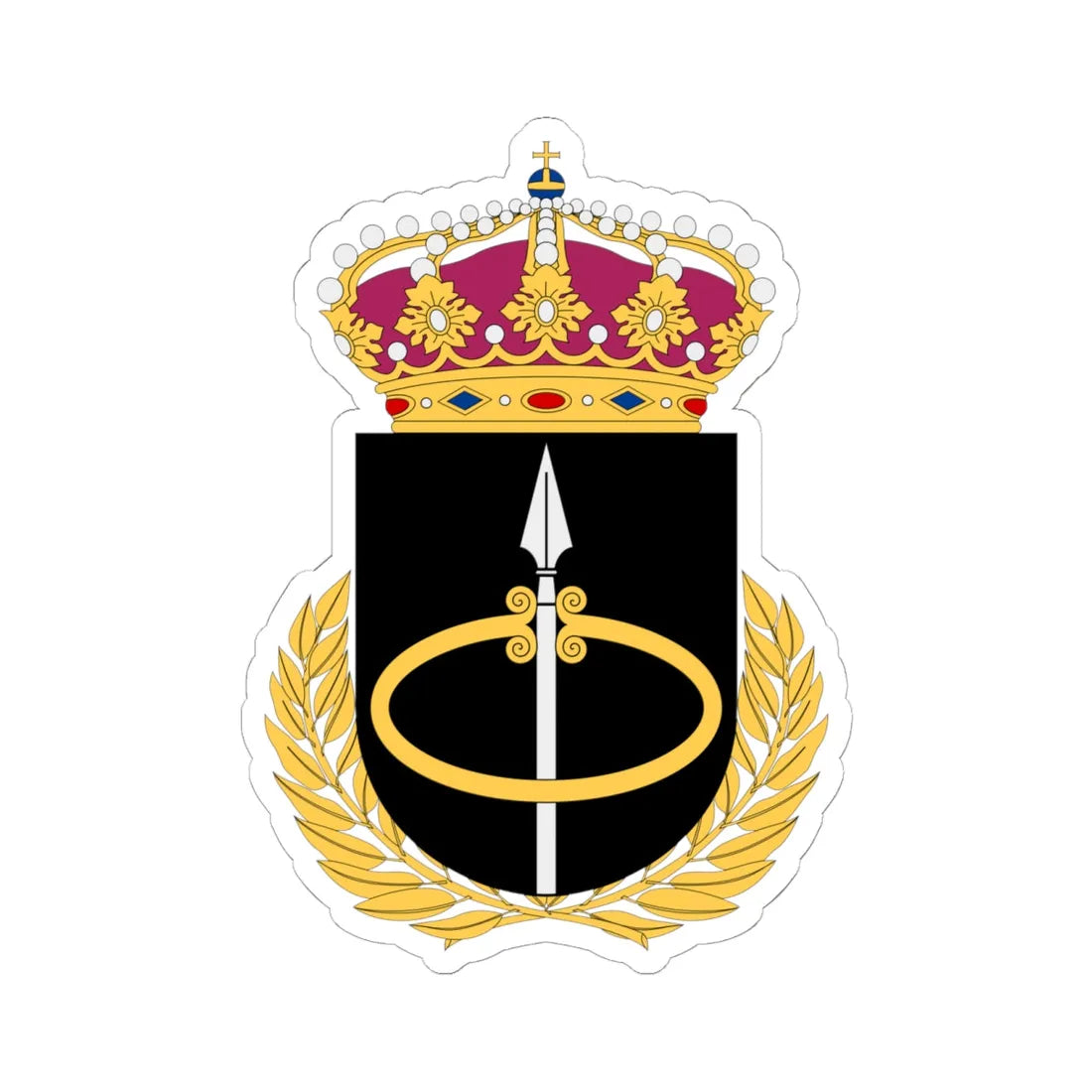 Markstridsskolan vapen (Sweden) (Coat of Arms) STICKER Vinyl Kiss-Cut Decal 6 Inch White - The Sticker Space