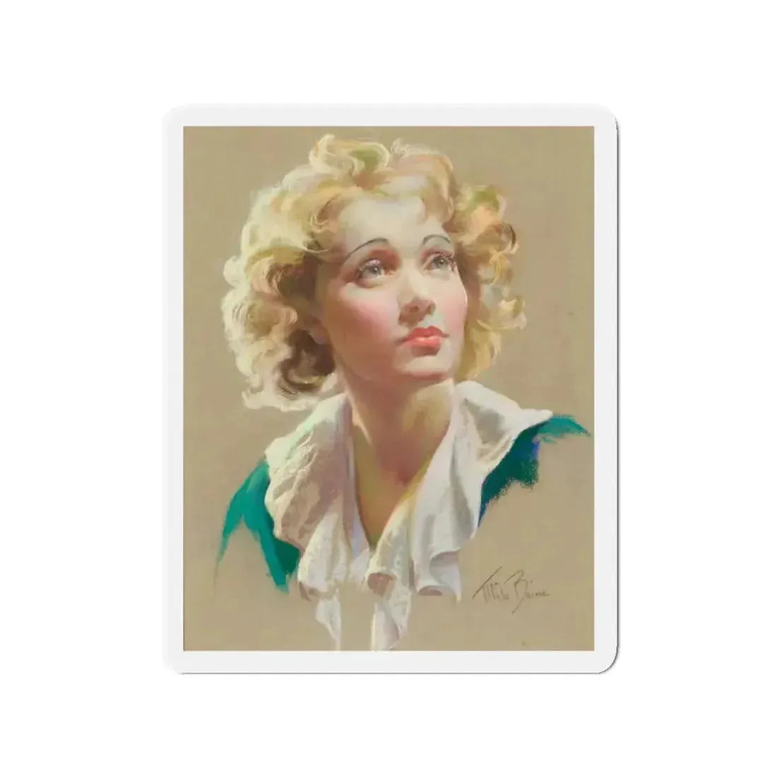 Marlene Dietrich (Magazine Illustration) Refrigerator Magnet 3 Inch - The Sticker Space