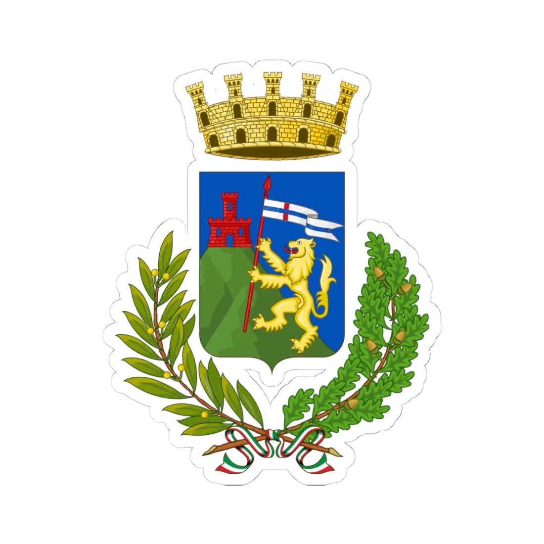 Marostica-Stemma (Italy) (Coat of Arms) STICKER Vinyl Kiss-Cut Decal 4 Inch White - The Sticker Space