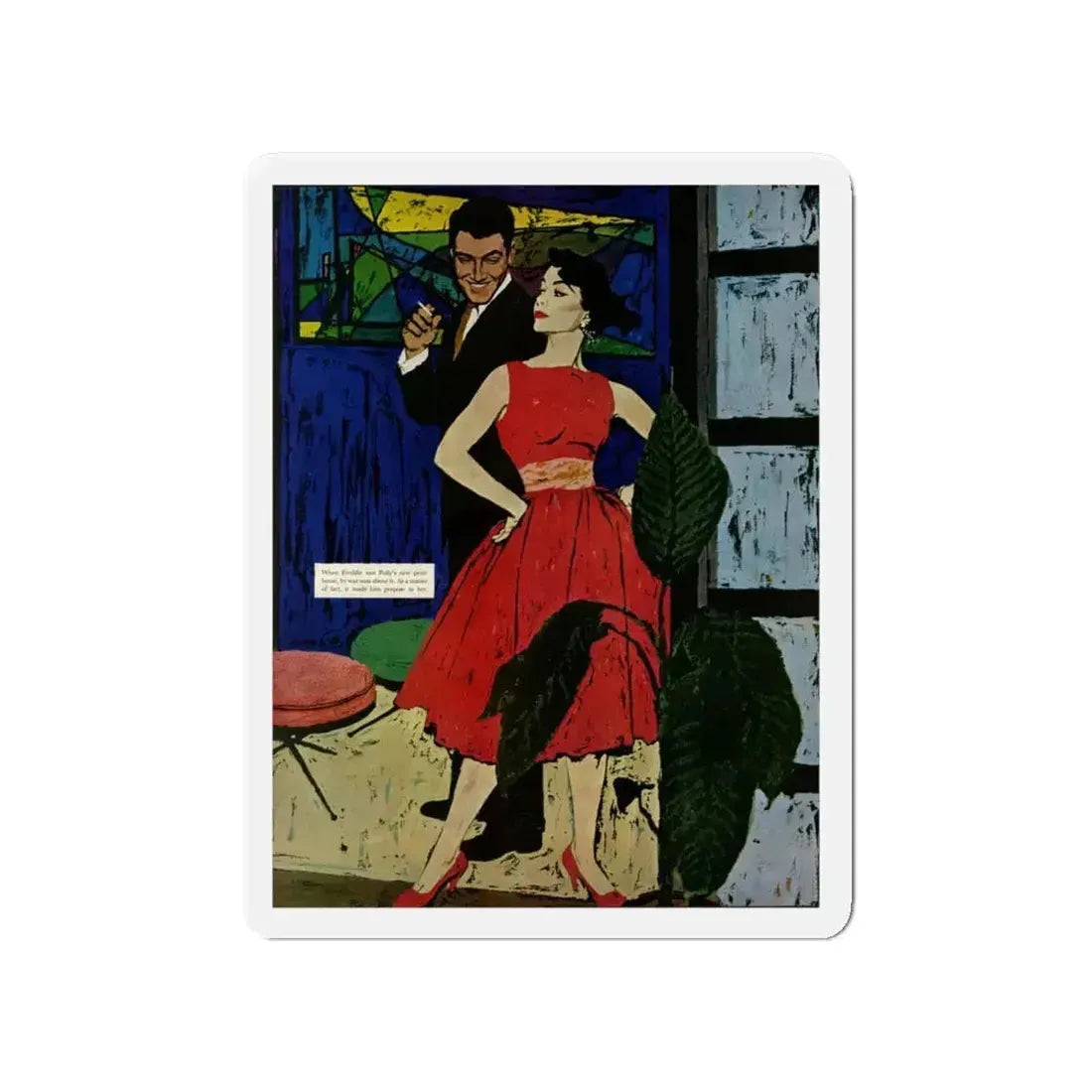 Marriage Bait, The Saturday Evening Post, August 17, 1957 (Magazine Illustration) Refrigerator Magnet 4 Inch - The Sticker Space