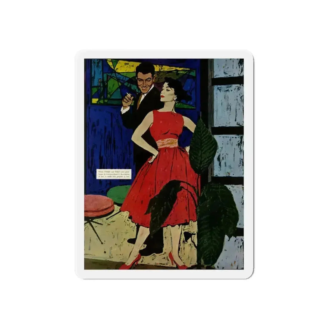 Marriage Bait, The Saturday Evening Post, August 17, 1957 (Magazine Illustration) Refrigerator Magnet 6 Inch - The Sticker Space