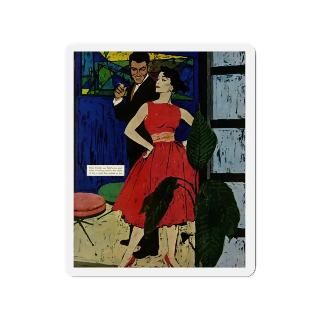 Marriage Bait, The Saturday Evening Post, August 17, 1957 (Magazine Illustration) Refrigerator Magnet - The Sticker Space