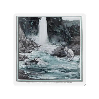 Marriage by Capture (Pt. ), Ladies' Home Journal, January 1933 (Magazine Illustration) Refrigerator Magnet 2 Inch - The Sticker Space