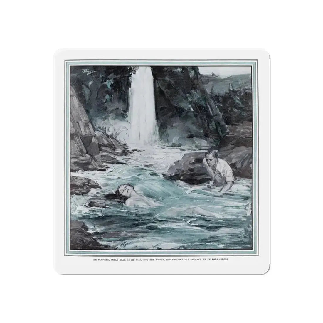 Marriage by Capture (Pt. ), Ladies' Home Journal, January 1933 (Magazine Illustration) Refrigerator Magnet - The Sticker Space