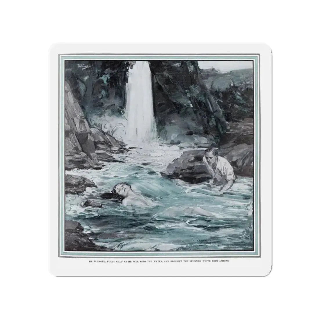 Marriage by Capture (Pt. ), Ladies' Home Journal, January 1933 (Magazine Illustration) Refrigerator Magnet - The Sticker Space