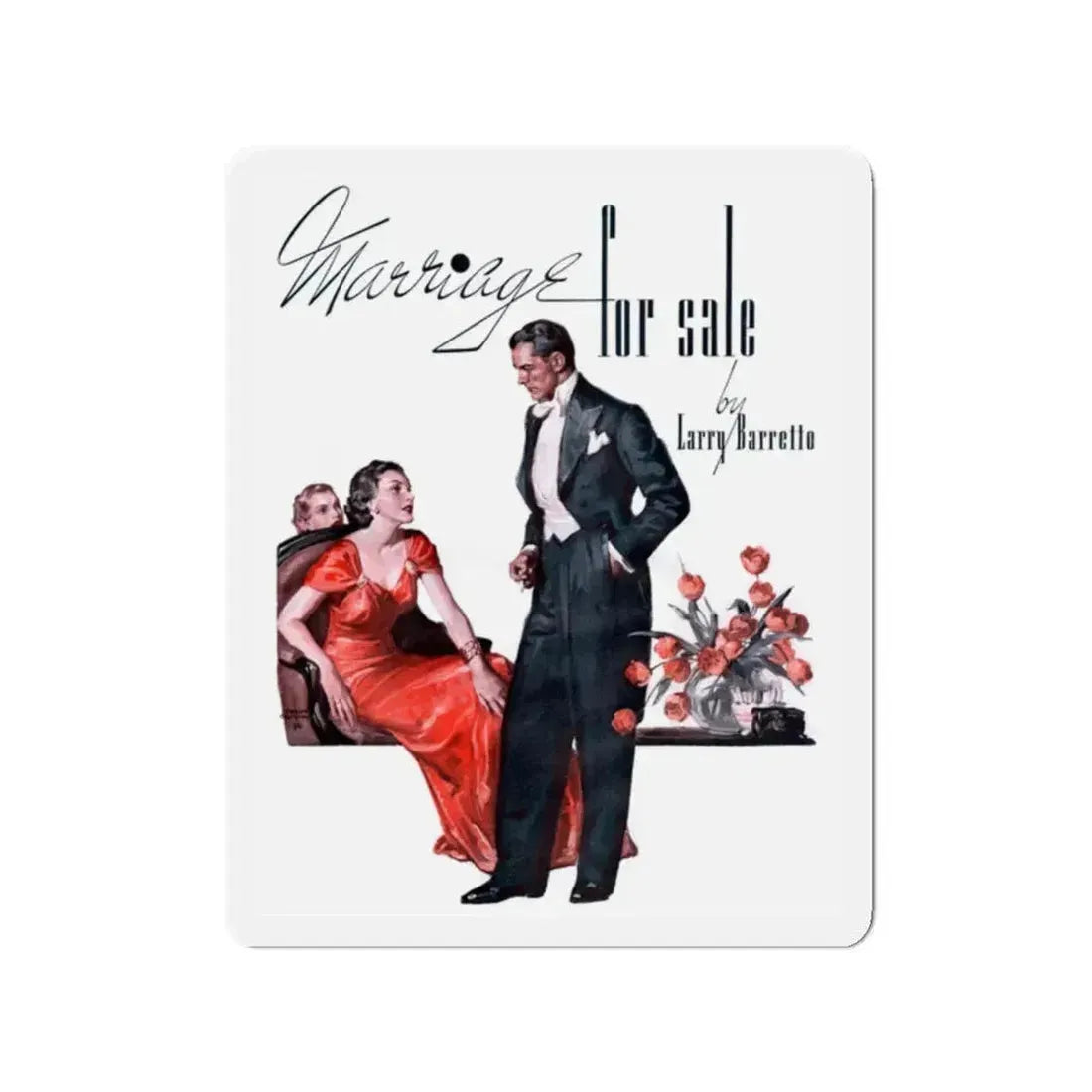 Marriage for Sale, 1936 (Magazine Illustration) Refrigerator Magnet 2 Inch - The Sticker Space