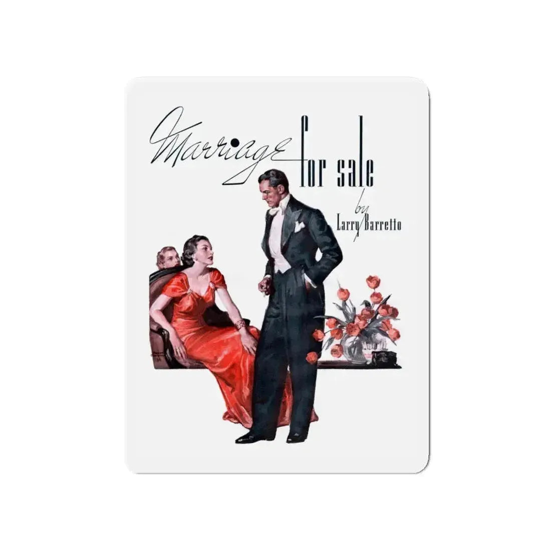 Marriage for Sale, 1936 (Magazine Illustration) Refrigerator Magnet 4 Inch - The Sticker Space