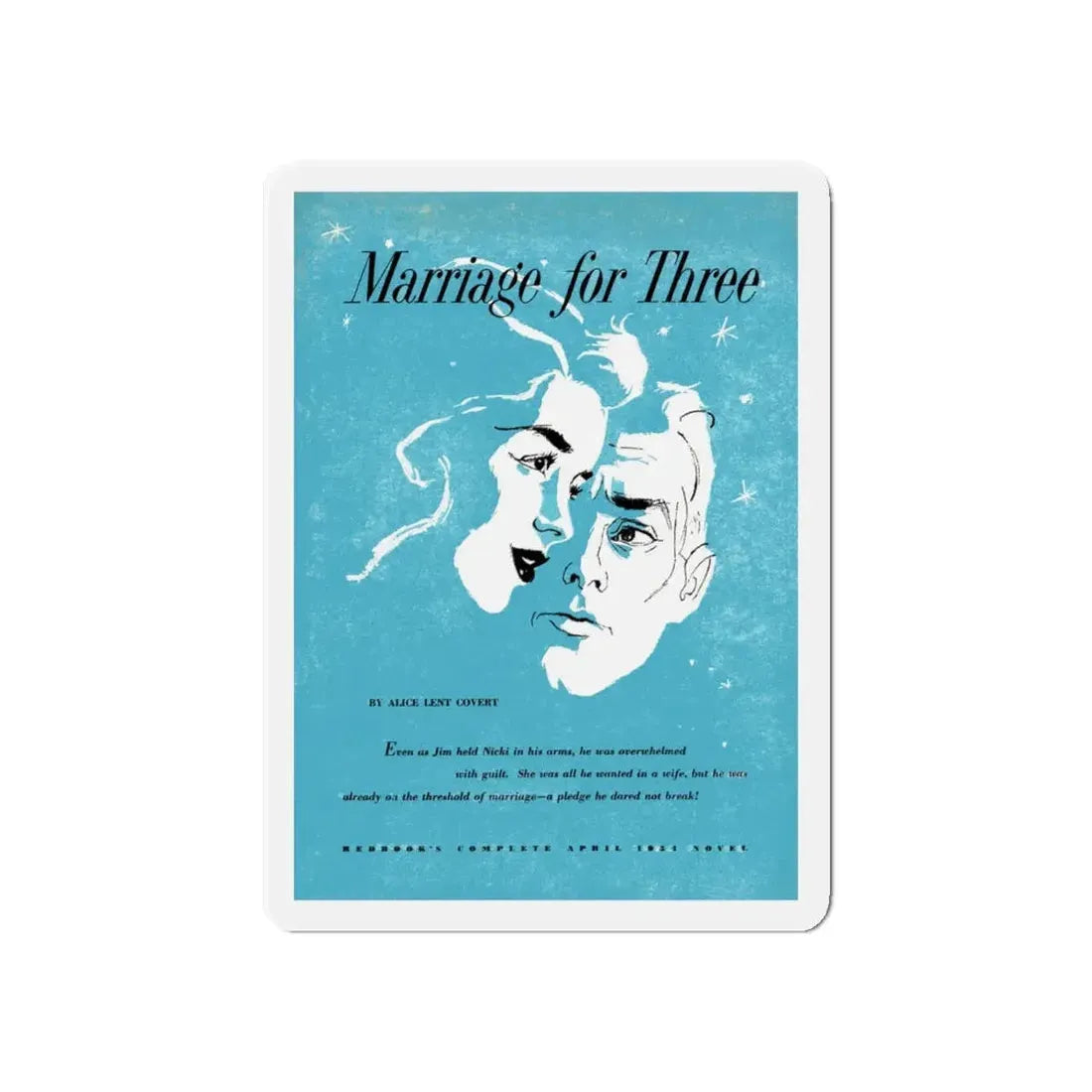 Marriage for Three (1), Redbook, April 1954 (Magazine Illustration) Refrigerator Magnet - The Sticker Space