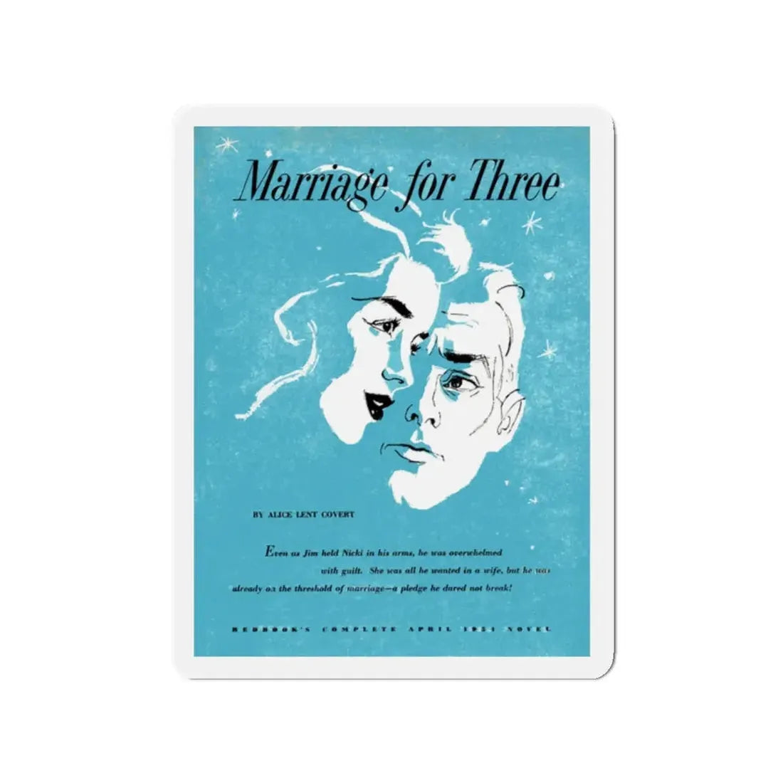 Marriage for Three (1), Redbook, April 1954 (Magazine Illustration) Refrigerator Magnet - The Sticker Space