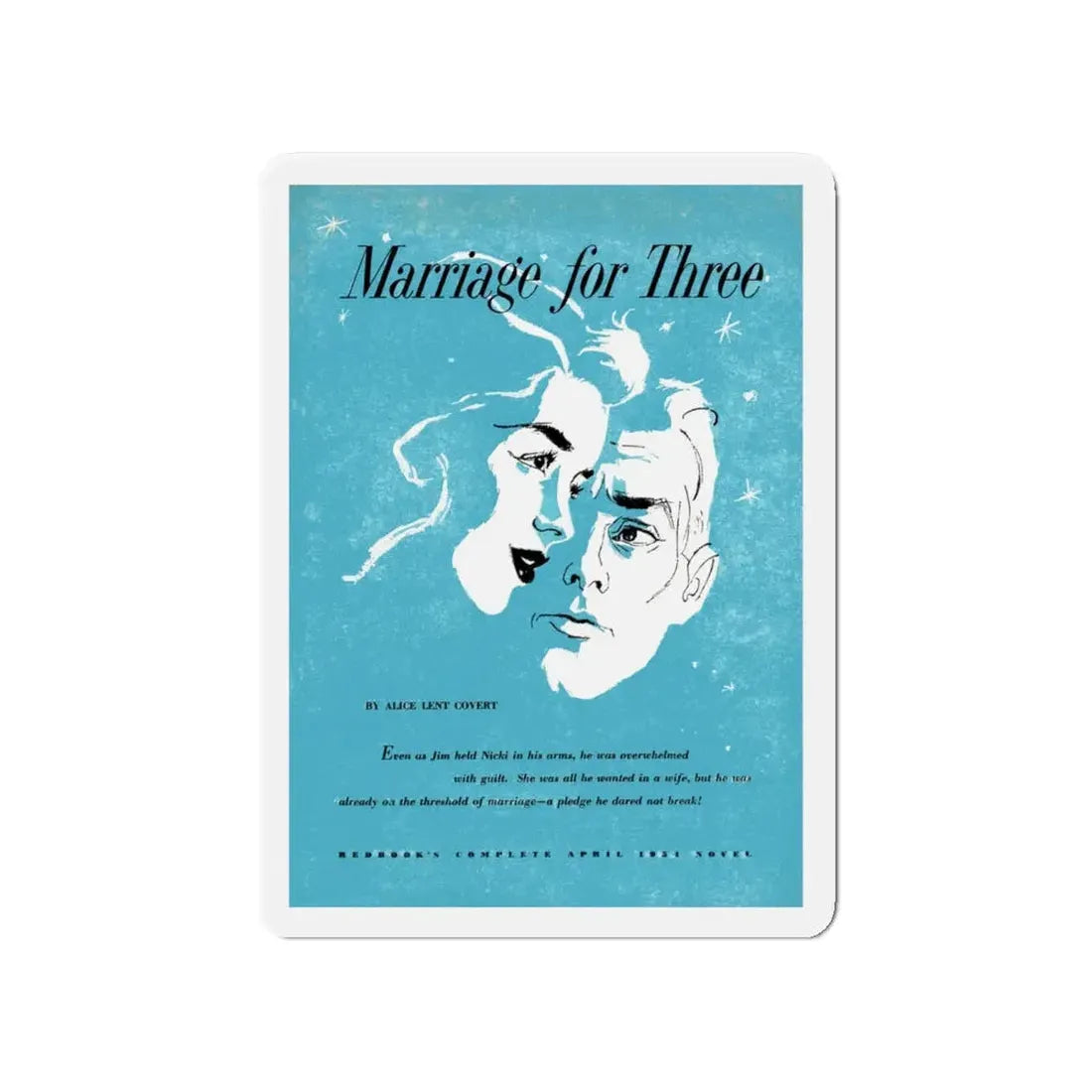 Marriage for Three (1), Redbook, April 1954 (Magazine Illustration) Refrigerator Magnet - The Sticker Space
